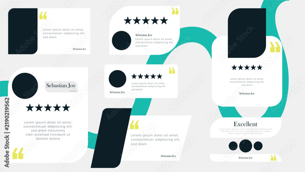 Fototapeta premium Client or customer review testimonial social media post. Customer or client service feedback review post design template