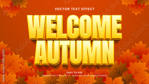 Obraz na płótnie welcome autumn editable text effect 3d vector