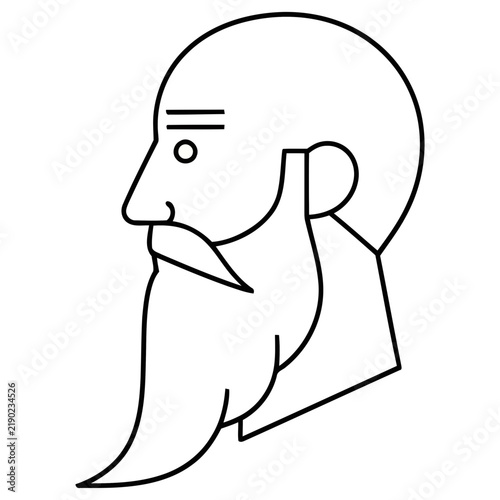 Profile of a man with a beard and bald head
