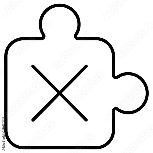 Puzzle piece with cross symbol