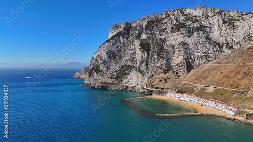 Aerial view of Sandy Bay and the Rock of Gibraltar, Gibraltar.
