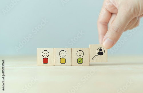 Konstfotografi Survey customer or employee's satisfaction, feedback, rating, experience concept