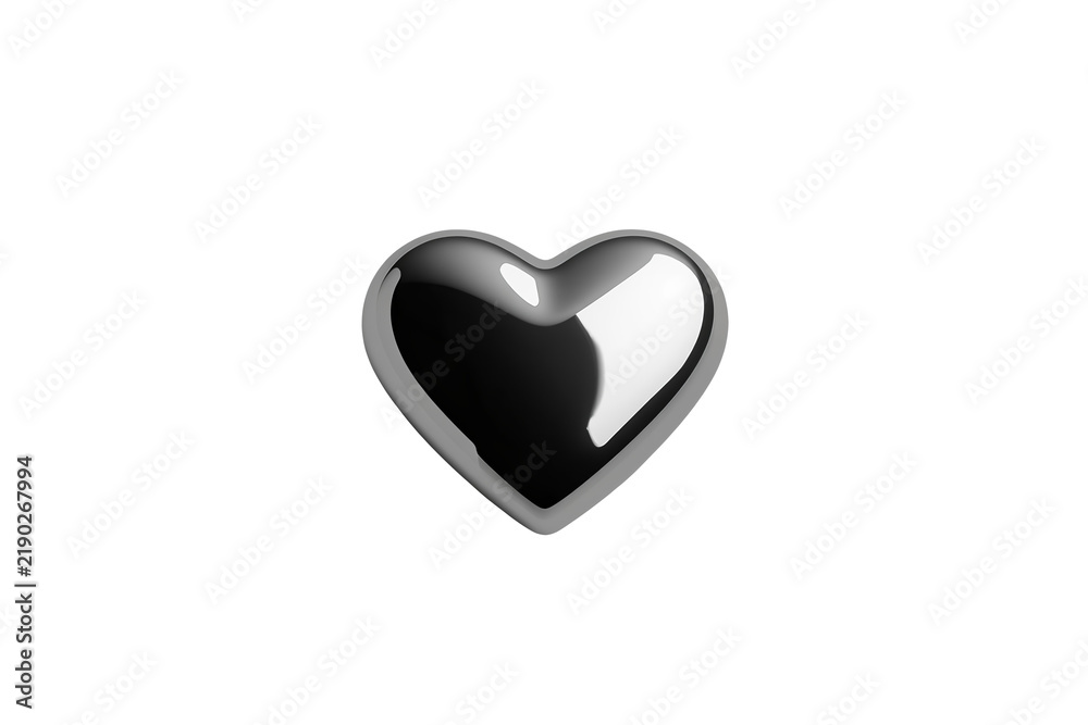 Fototapeta premium Glossy silver metallic heart