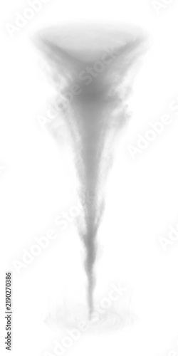 Realistic Wide Funnel Tornado Twister VFX Effect — Swirling Storm Wind Vortex Motion Graphics Illustration on Black Background