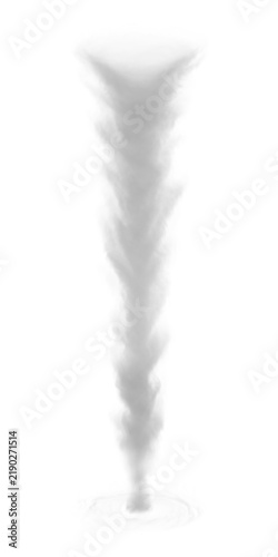 Realistic Thin Tornado Twister Funnel VFX Effect — Slim Swirling Storm Wind Vortex Motion Graphics Illustration on Black Background