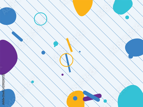 Abstract geometric background with colorful shapes and diagonal lines