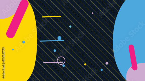 Abstract geometric background with colorful shapes and thin lines