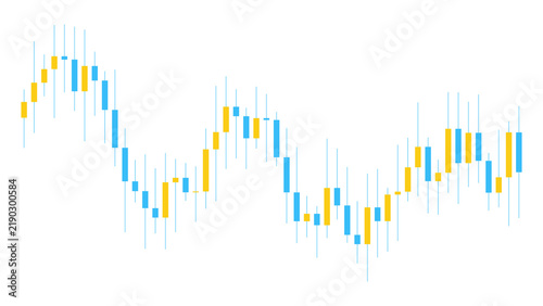 Fotografía Financial stock market candlestick chart showing volatile trend isolated on tran