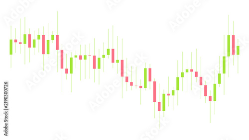 Bild auf Leinwand Financial candlestick chart showing a volatile market trend isolated on transpar