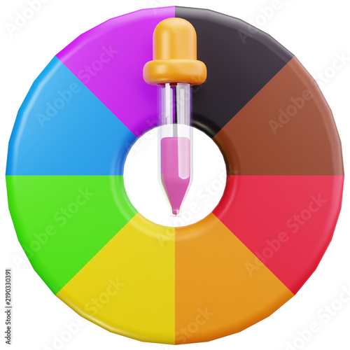 Fotografie Color Wheel Eyedropper 3D Illustrations