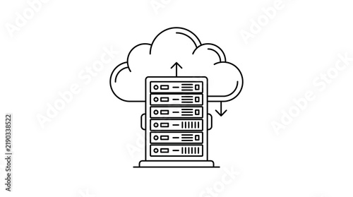 Plakat Cloud Server Rack Vector Illustration