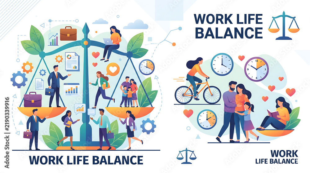 Fototapeta premium vector illustration of Work Life Balance.