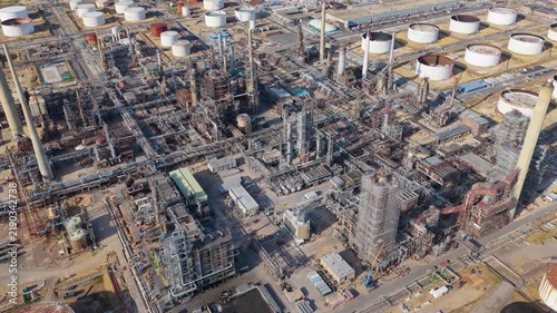 Aerial View of an Oil Refinery Complex