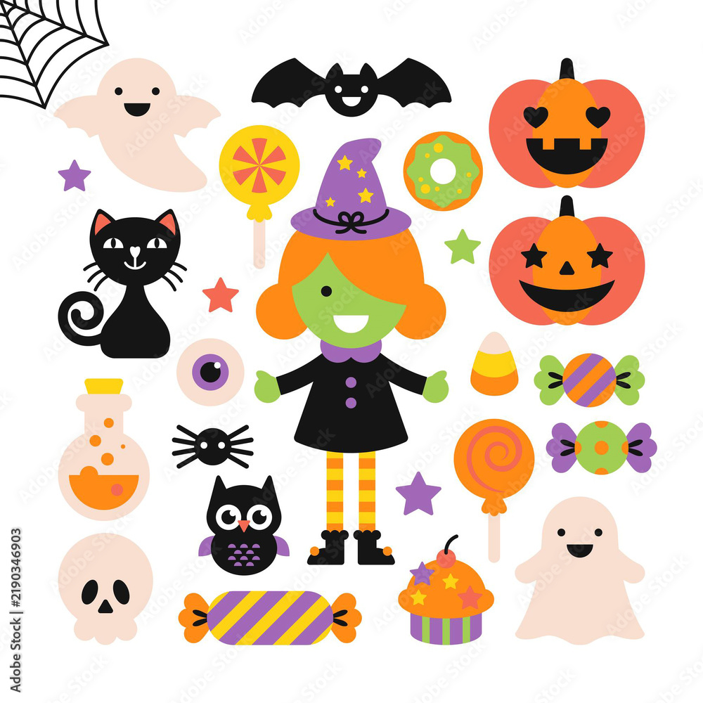 Obraz premium halloween icons set