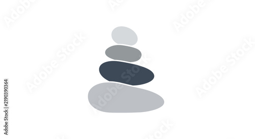 A simple illustration of a balanced stack of smooth grey stones