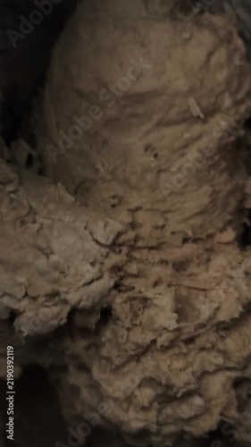 Close up view of mineral wool insulation material