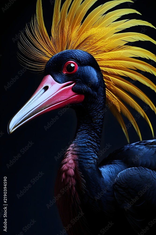Fototapeta premium An abstract image of a black-crowned crane.