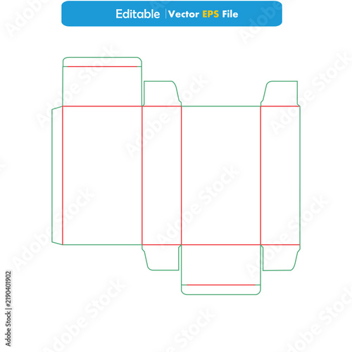 Product Box Packaging Deline Template Vector Illustration