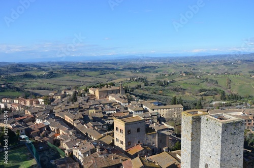Bild auf Leinwand Towers and rooftops in the historic village of San Gimignano