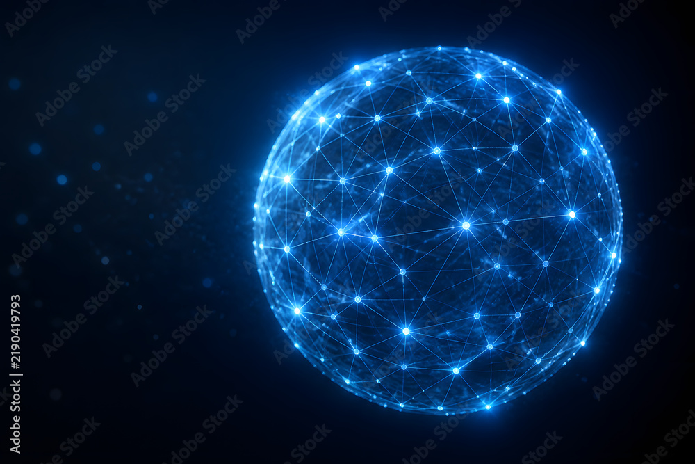 Fototapeta premium Data Center Neural Network Concept