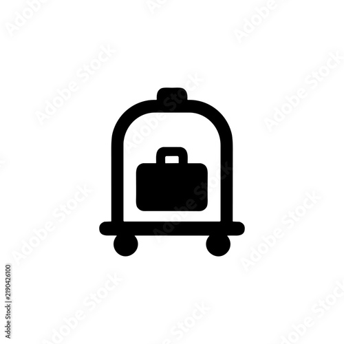 Foto Hotel Luggage Cart Suitcase Baggage Transportation Hospitality Filled Icon