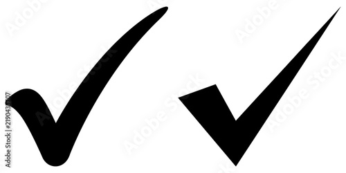 Foto Check mark confirm status icons in black on clear backdrop elements