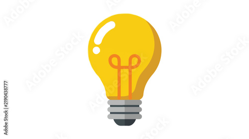 Photography Creative Illustration of a Bright Yellow Light Bulb Symbolizing Innovation and I