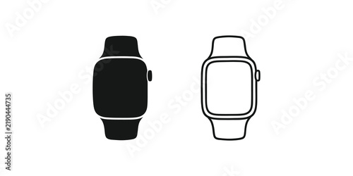 Smart watch wearable device icon set for modern technology interface.