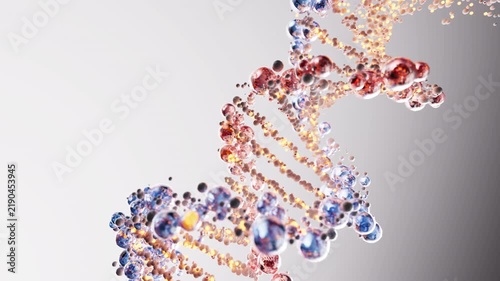 DNA Double Helix Self-Assembly Particle Animation Loop
