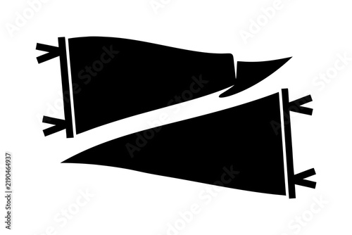 Blank Pennant Flag Silhouette Icon Set Sports Banner Template Vector