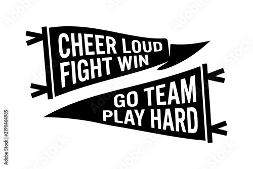 Cheer Loud Fight Win Go Team Play Hard Sports Typography Banner