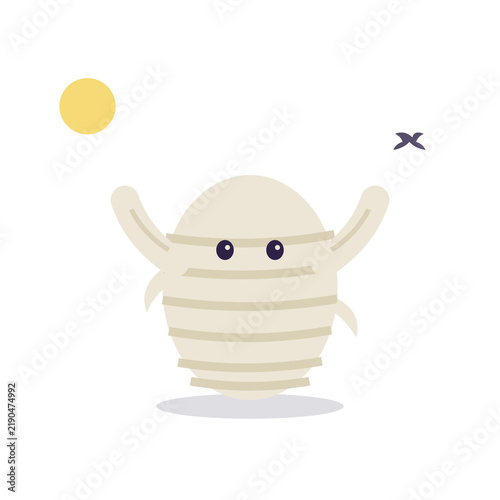 Konstfotografi Cute mummy character with bandages Halloween vector illustration