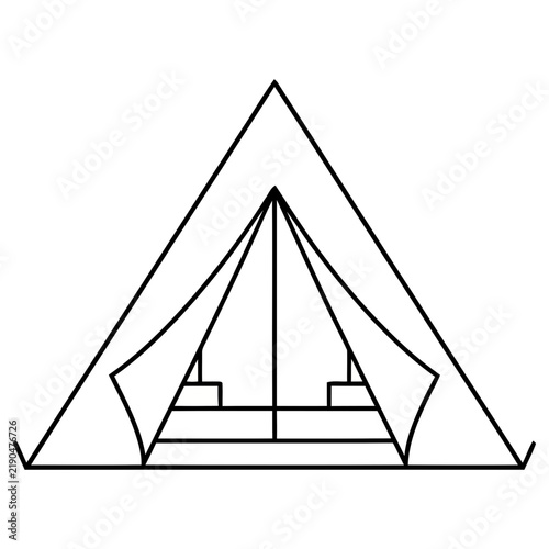Line art of a tent