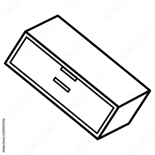 Outline of a drawer with two handles