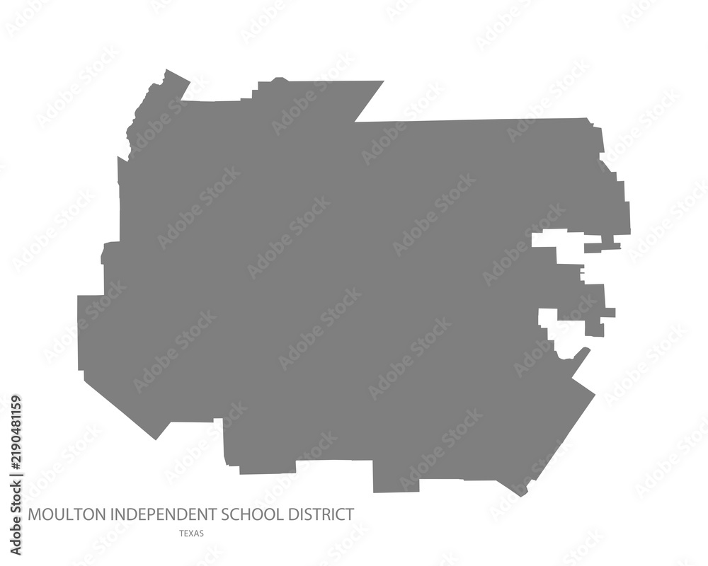 Obraz premium Moulton Independent School District Map, Texas, USA