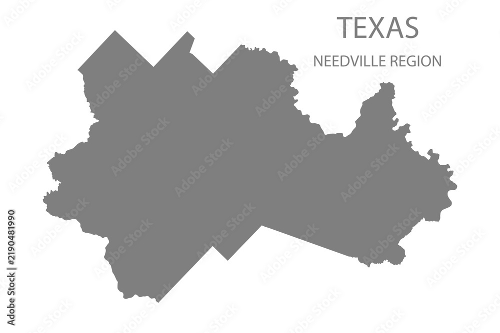 Fototapeta premium Needville Region Map, Texas, USA