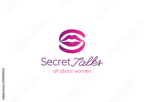 Modern Letter S Lips Logo Design for Women Podcast, Beauty Salon, and Cosmetic Brand