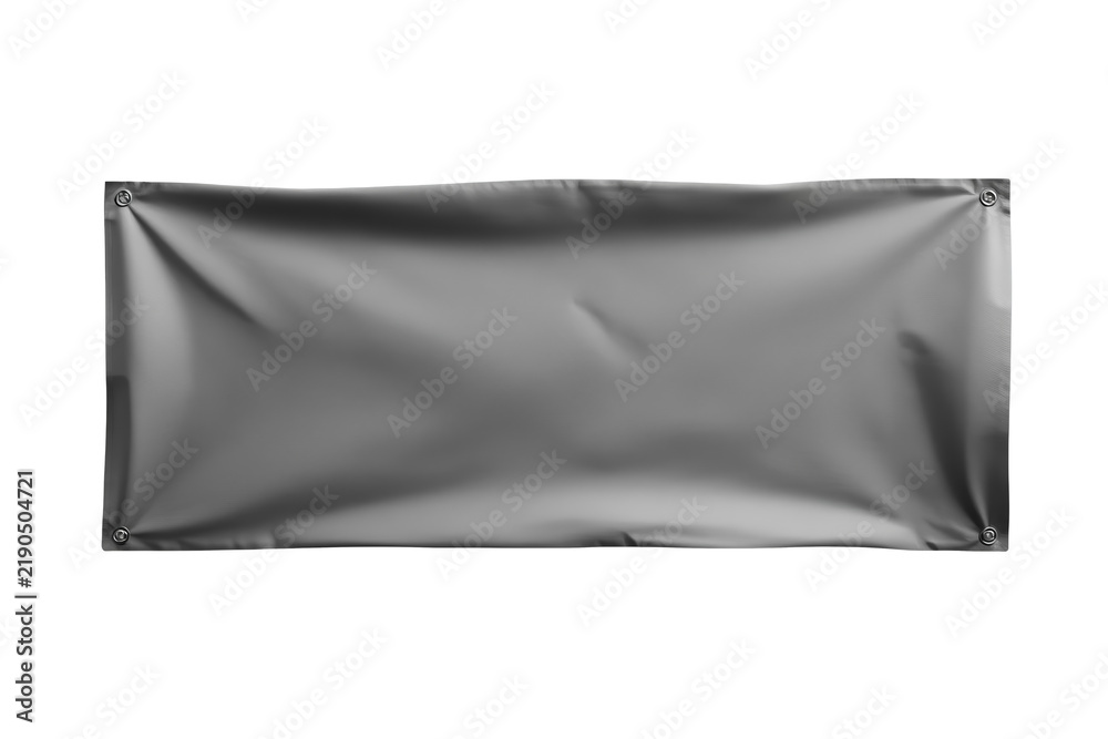 Fototapeta premium Black fabric banner with corner fasteners