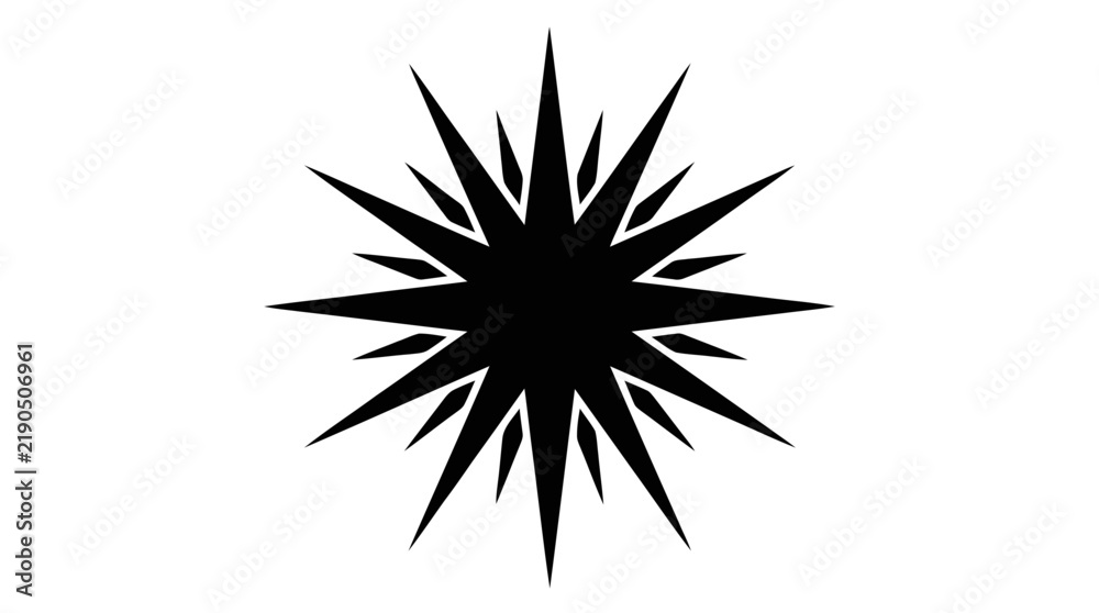 Fototapeta premium Vector illustration of black star shape icon on a transparent background