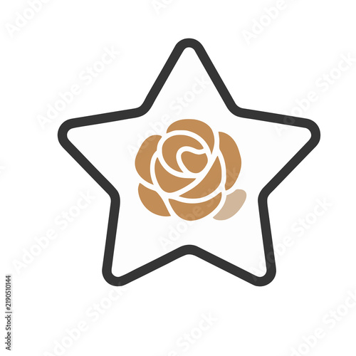 Stylized rose inside a star outline