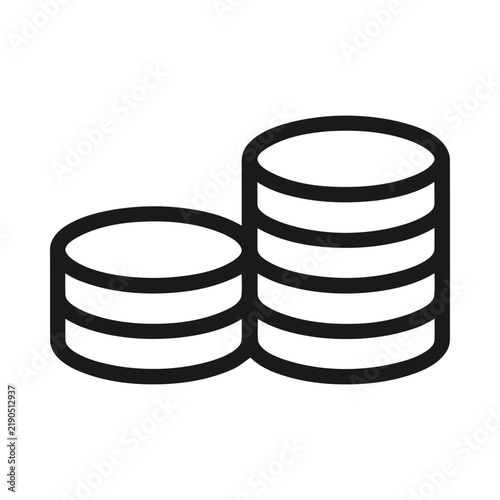 Stack of coins icon, simple flat design vector illustration of currency money pile