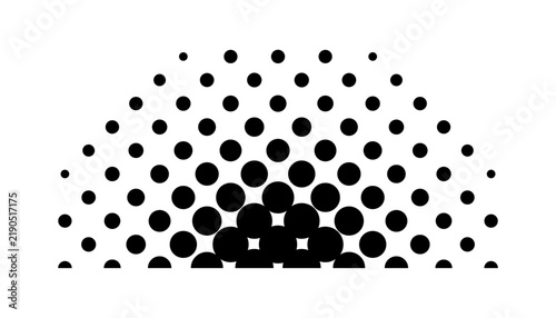 Sunburst halftone gradient pattern. Faded wallpaper pixelated bitmap design element for banner, poster, comics, manga, anime decoration