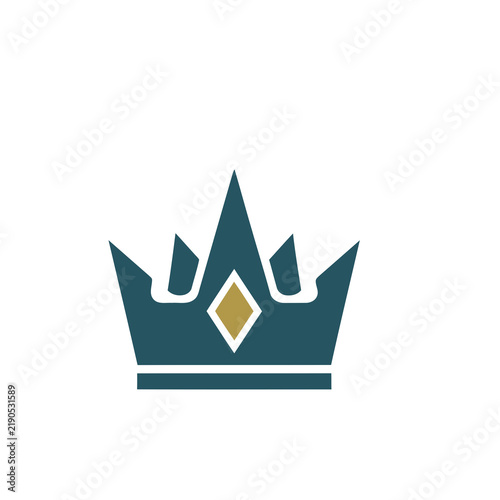 Bild auf Leinwand Stylized Crown Icon with Diamond