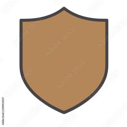Canvastavla Brown shield icon isolated