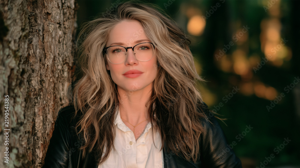 Obraz premium Retrato de mujer rubia con gafas