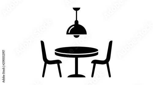 Vector illustration of dining table and chairs icon vector on a transparent background