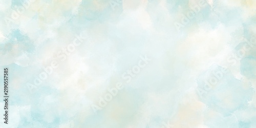 Soft light blue and turquoise pastel watercolor texture background with gentle cloud effect.