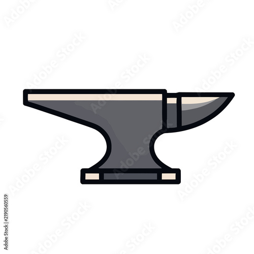 Obraz na plátně Stylized blacksmith anvil isolated on transparent background