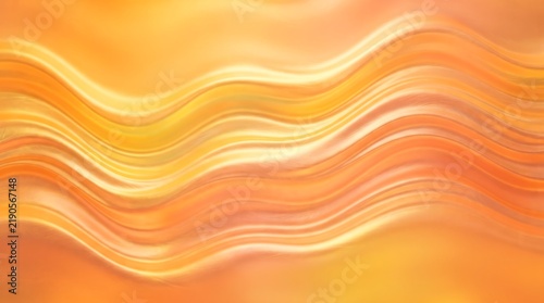 Iridescent foil texture gradient in yellow and orange tones, with a horizontal wave flow pattern, abstract holographic background wallpaper
