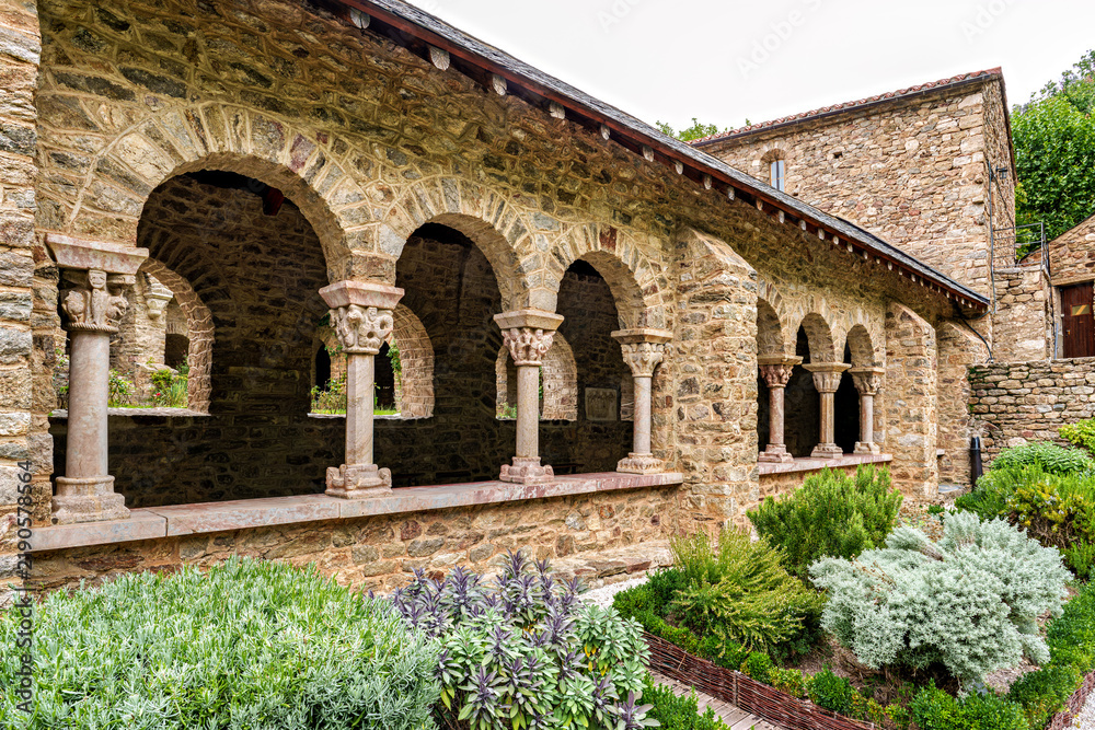 Fototapeta premium Abbey of Saint Martin du Canigou. Pyrenees-Orientales department in France, founded by monks of the Benedictine order